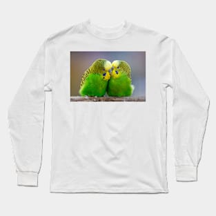 Budgie pair in love Portrait Wall Art Photograph Long Sleeve T-Shirt